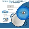 thumbnail image 6 of Cast Iron Dutch Oven Pot with Lid - 3Qt Lake Blue for Bread Baking & Home Use, 6 of 8