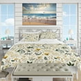 thumbnail image 2 of DESIGN ART Designart "Botanical Neutrals Boho Pattern" Green Bohemian - Bedding Set With Shams Queen, 2 of 5