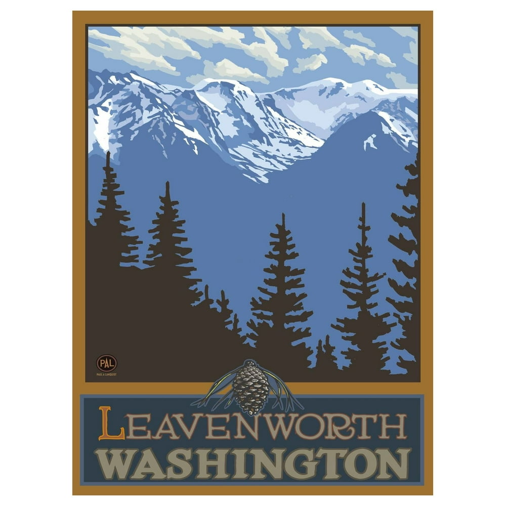 Leavenworth Washington Snowy Mountain Ridges Giclee Art Print Poster by
