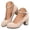 Beige, variant on Women's Chunky Heels Closed Toe Suede Work Sandals Low Block Heeled Business Pumps Ladies Daily Sandal with Ankle Strap Red Size 9.5