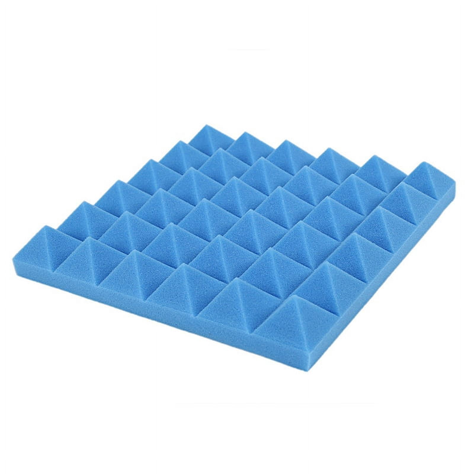 36X Charcoal Acoustic Foam Tiles Soundproofing Foam Panels Studio Sound Padding 2 x 10 x 10 Inch(Black+Blue)