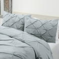 thumbnail image 5 of Nestl 3 Piece Pinch Pleated Pintuck Duvet Cover Set with Shams, Soft Microfiber,Button Closure Bedding Set, King - Steel Blue, 5 of 9