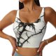 thumbnail image 1 of Fotbe Black And White Rose Sujetador Deportivo Largo sin Aros para Mujer con Almohadillas y Soporte Medio, Transpirable y Absorbente, Camiseta Tipo Chaleco o Tank Top-Medium, 1 of 8