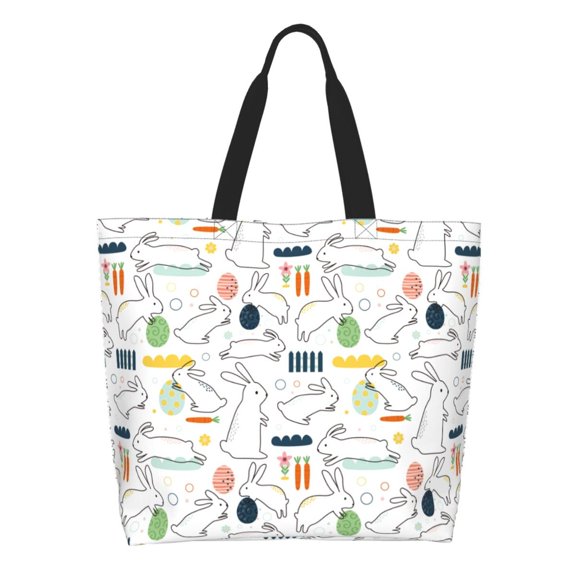 Xecao Easter Rabbit for Tote Bag for Women, Tote Shoulder Bag with a littlw pocket and Handbag for Travel, Work