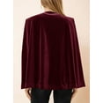 thumbnail image 5 of Women's Velvet Cape Blazer Jackets Casual Split Long Sleeve Open Front Coat, 5 of 7