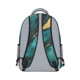 thumbnail image 3 of Teal Gold Marble Backpack for School,Cute School Bag,Schoolbag with Adjustable Shoulder Straps & Padded Back,15.3"x11"x6.7", 3 of 5