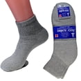 thumbnail image 2 of 12 Pairs MEN'S & Women's COTTON Diabetic Ankle Socks (GRAY; Size 10-13), 2 of 2