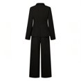 thumbnail image 6 of HAYIMI Womens Long Sleeve Plus Size Outfits Sets Lapel Jacket Wide Leg Pants Business Work Two Piece Solid Color Comfort Clothes Sets, 6 of 8