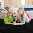 thumbnail image 6 of Fluffy Area Rug, Modern Abstract Fluffy Area Rug Indoor Soft Area Rug Faux Area Rug for Bedroom Living Room,Black,3' x 5', 6 of 7