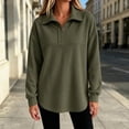 thumbnail image 4 of cocolona Tunic Sweatshirts for Women Long Sleeve Lapel Half Zip Pullover Tops Casual Loose Curved Hem Workout Sweatshirts, 4 of 7