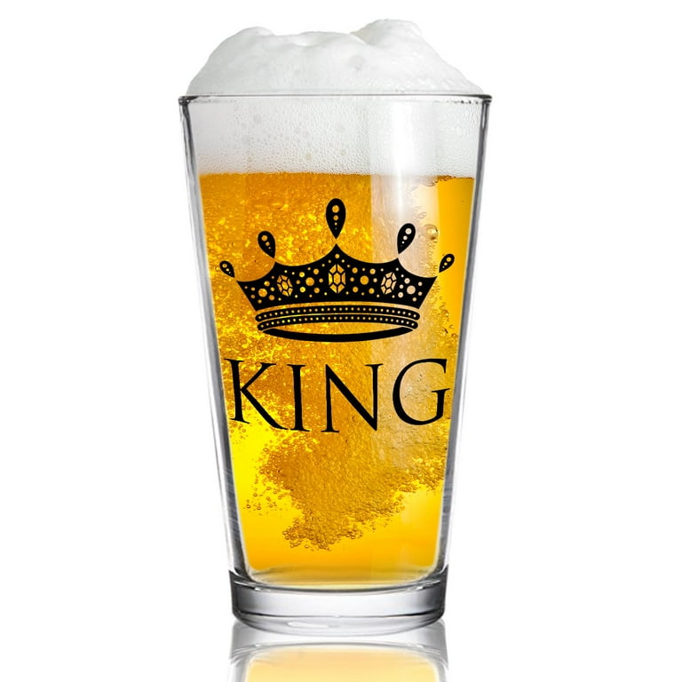 King and Queen Beer and Wine Glass Gift Set of 2