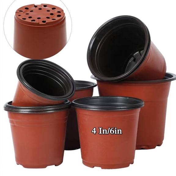 4 Inch/6 Inch Plastic Plant Nursery Pot with Plant Labels, Seed Starting Pot Flower Plant Container for Succulents, Seedlings, Cutting, Transplanting