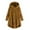 Yellow, variant on Women's Fashion Faux Fur Button Coat - Solid Color Loose Hooded Pullover Sweater Jacket, Coffee Brown, 5XL