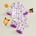 thumbnail image 4 of WOYY Newborn Girls Halloween Pajamas Satin Long Sleeve Button Down Shirt Pants Sleepwear, 4 of 4
