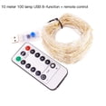 thumbnail image 1 of Cadena de luces LED a prueba de agua alambre de cobre cortina de jardín decoración de festival de Navidad lámpara 10m USB 8 modos de control remoto sidaley HA8761-04B, 1 of 7