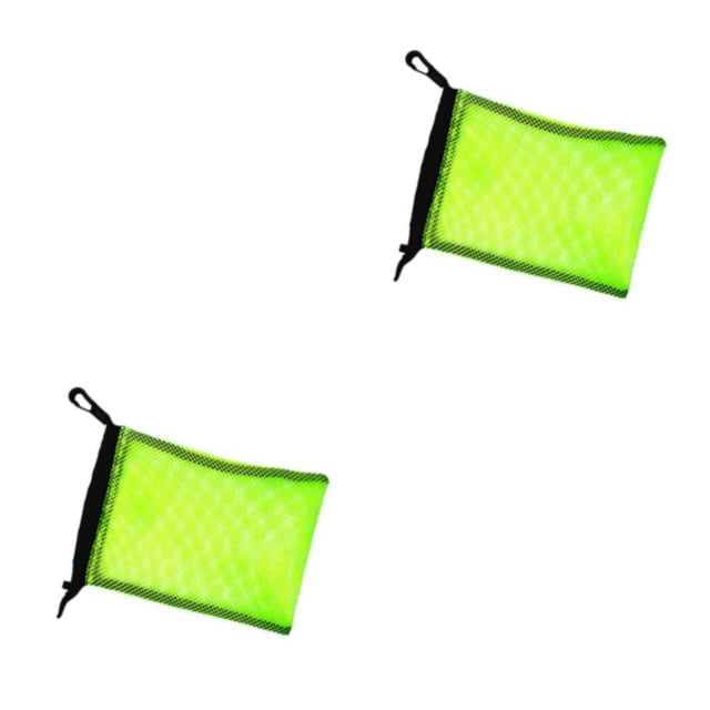 Transemion Dive Swimming Drawstring Mesh Bag Storage for Gear Diving Snorkel Yellow 9 Inch x 6.5 Inch 2Set