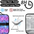 thumbnail image 4 of Butterfly and Daisy Purple Pattern Insulated Lunch Bag with Shoulder Strap and Bottle Holder,Bento School Lunch Bag Box,11x9.5x3.5 Inches, 4 of 5
