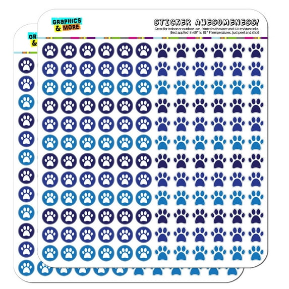 Paw Print Dots Planner Calendar Scrapbooking Crafting Stickers - Blue