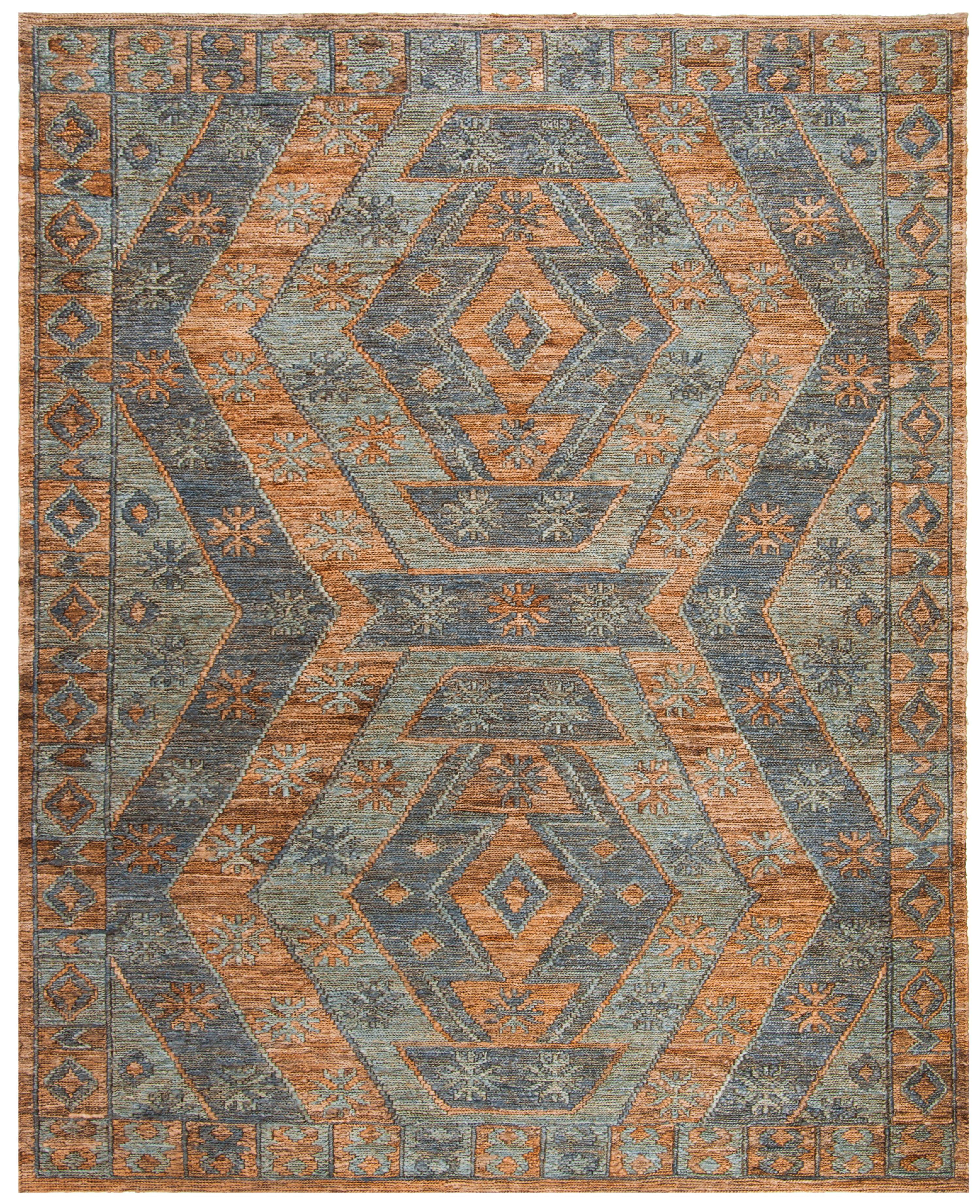 SAFAVIEH Organic Jervis Aztec Braided Jute Area Rug, Slate/Natural, 8' x 10'