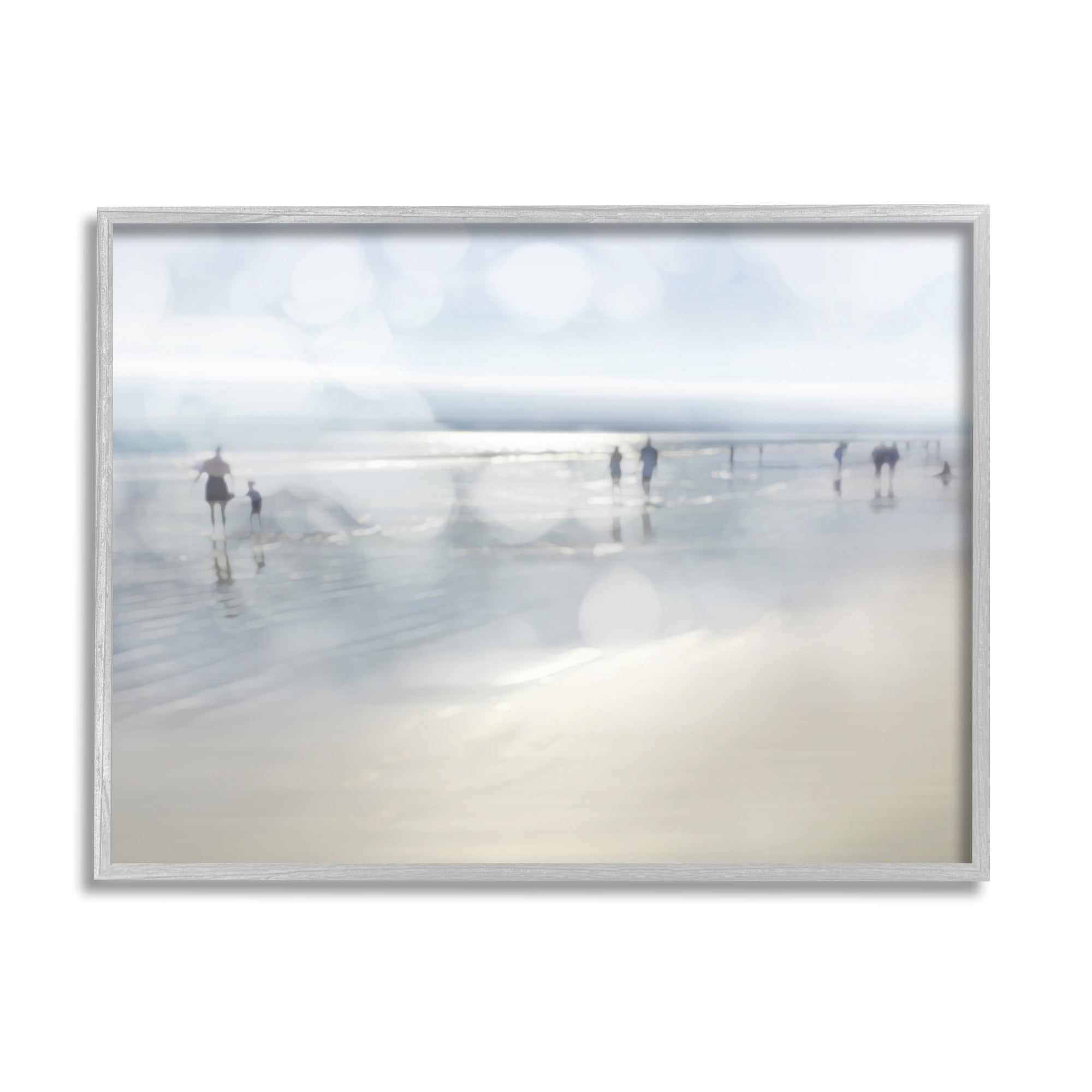 Stupell Industries Summertime Beach Bokeh Effect Sandy Shore Horizon Framed Wall Art, 20 x 16, Design by Chamira Young