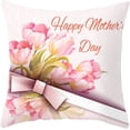 thumbnail image 3 of Happy Mother''s Day Set of 4 Throw Pillow 18x18 Flower Pillowcases for Home Couch Sofa Decoration Cushion Cover,Powder,18" x 18", 3 of 6