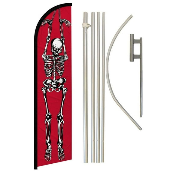 Skeleton Windless Banner Flag & Pole Kit