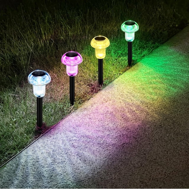 Luces solares para caminos COZY-PAVILION de 9,2 pulgadas, 4 unidades, impermeables