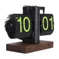 thumbnail image 1 of Retro Digital Flip Down Clock, Battery Powered Auto Flip Clock Mechanical Clock with Wood Base, Large Number Flip Desk Clock, Vintage Table Clock, Shelf Clock for, 1 of 7