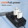 thumbnail image 6 of 1pc 200W Car Inverter DC 12V To 110V AC Power Inverters For Vehicles With PD 20W USB-C, Dual USB Ports And QC3. 0 Fast Charging Ports Car Charger Adapter And With Cigarette Lighter Hole, 6 of 9