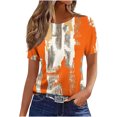 thumbnail image 3 of Jacenvly Hauts pour Femmes Liquidation Hauts d'Été Ajustés Décontractés Mode T-Shirt Imprimé Non Structuré Col Rond Manches Courtes Hauts et Blouses pour Femmes, 3 of 6