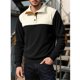 thumbnail image 3 of pstuiky Camisas de manga larga de invierno para hombre, Chaqueta informal de color liso con botones y cuello alto para hombre, elegante sudadera con capucha y bloques de color l, 3 of 4