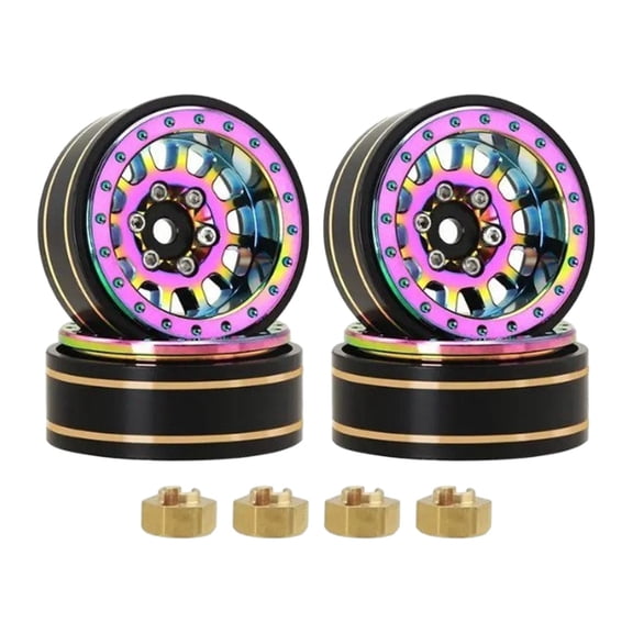 Colcolo 4 Pieces Deep Dish Rim Metal RC Rim for 1:24 SCX24 AX24 1:18 Hobby