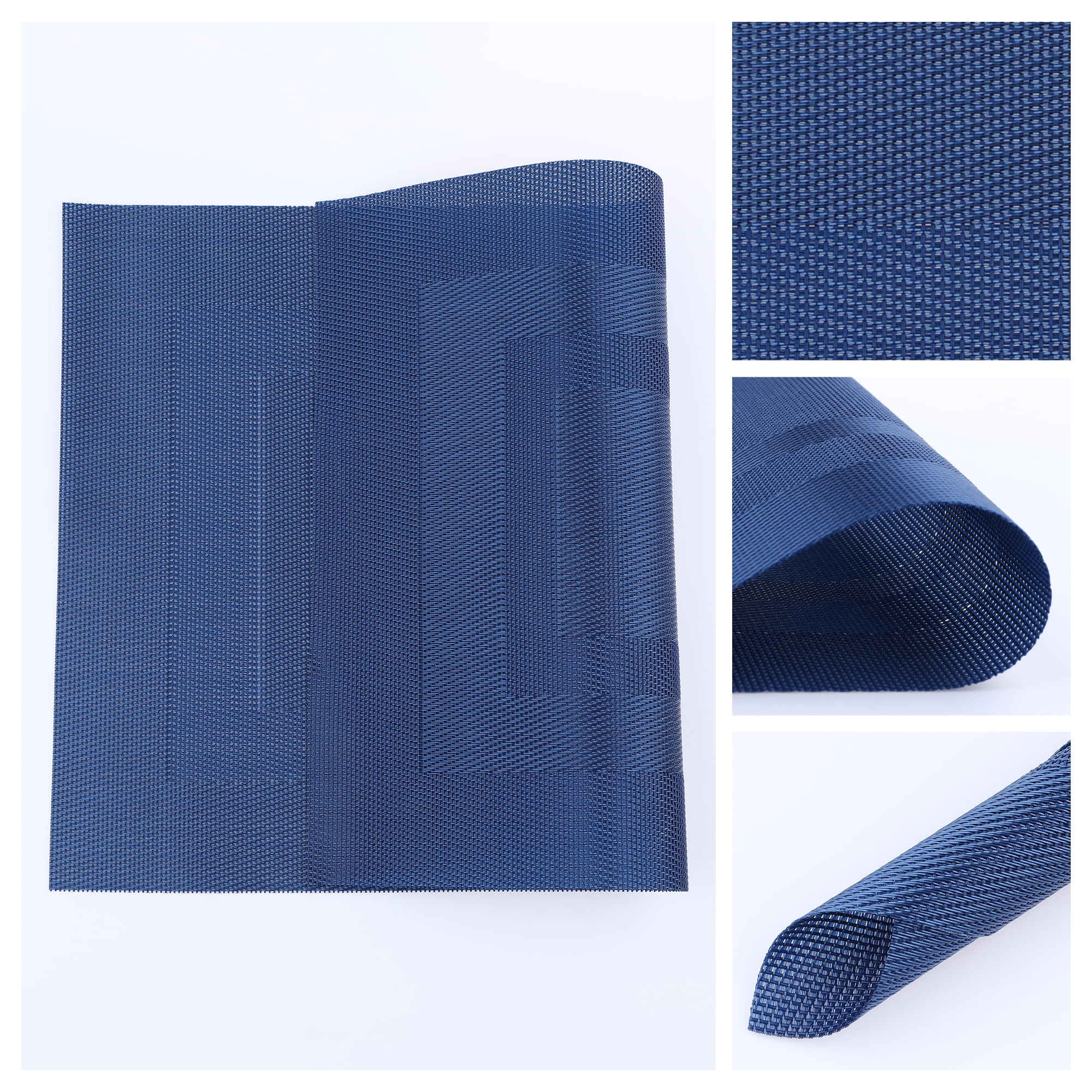 Unique Bargains Set of 6 Placemats for Kitchen Table Decor Blue