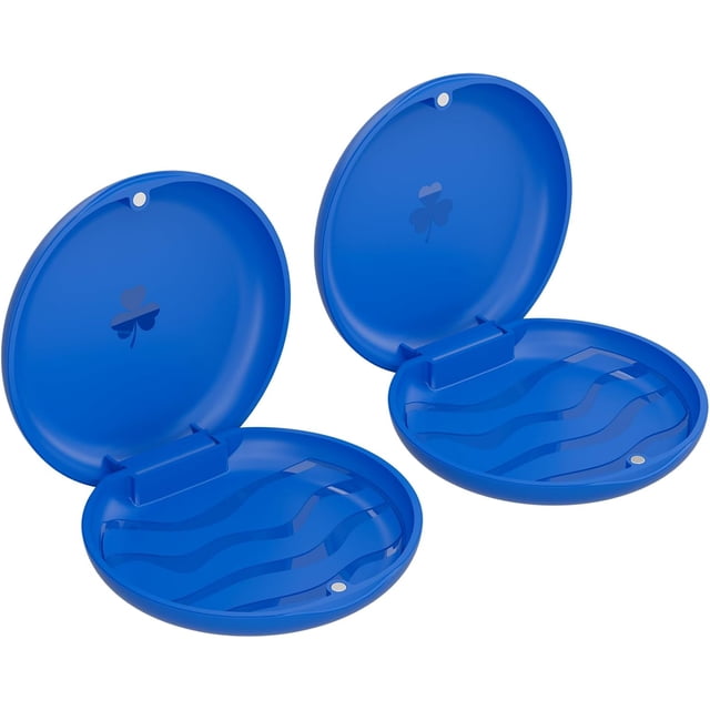 ZIZNBA (2 Pack) Retainer Cases,Solid Orthodontic Retainer Cases (Blue)