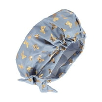 Unique Bargains 1pc Women Double Layer Shower Cap for Bathroom Vacation Travel Polyester Cotton PEVA Blue