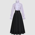 thumbnail image 2 of Women High Waisted Button Skirt Set High Waist Button Skirt Ensemble Skirt Set, 2 of 5
