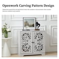 thumbnail image 2 of Accent Cabinet with Hollow Carved Door for Entryway Hallway, Gray Sideboard Buffet Cabinet, Storage Cabinet for Living Room, 2 of 8