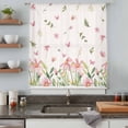 thumbnail image 4 of Pink Spring Floral Semi Sheer Curtains Drapes for Living Room,Bedroom,French Doors Window 108 Inches Long,Pastoral Flowers Farmhouse Rustic Rod Pocket Chiffon Curtain Drapery Voile Draperies Panel, 4 of 8