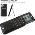 thumbnail image 4 of Compatible with iPhone 15 Plus Case Wallet with Credit Card Holder, Flip Premium Leather Magnetic Clasp Kickstand Heavy Duty Protective Cover for iPhone 15 Plus 6.7 Inch (Black), 4 of 7