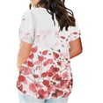 thumbnail image 3 of Fiudx Camisas para Mujer Camiseta Holgada de Manga Corta con Cuello Redondo y Estampado Informal Grande para Mujer, 3 of 5