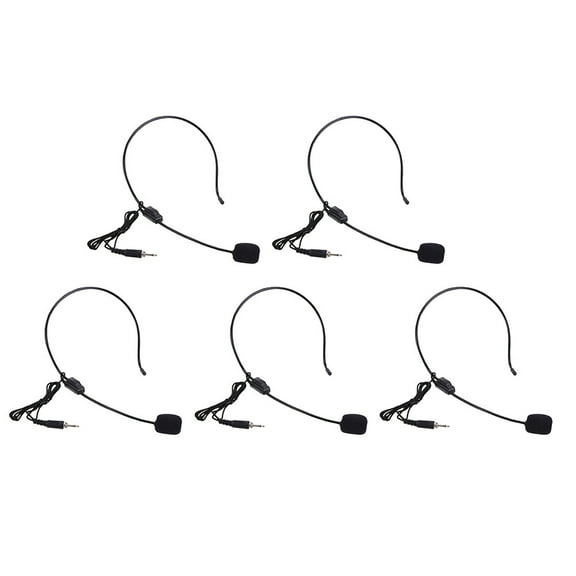 CIMAXIC 5Pcs Dynamic Microphone Headset for Singing and Accompaniment in Black
