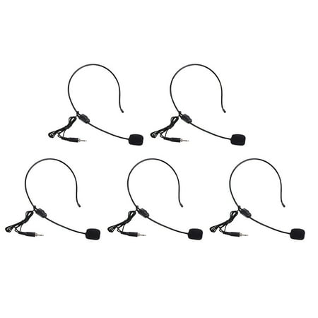 

5Pcs Flexible Headset Microphone Wired Speech Speaker Head-Mounted Microphone