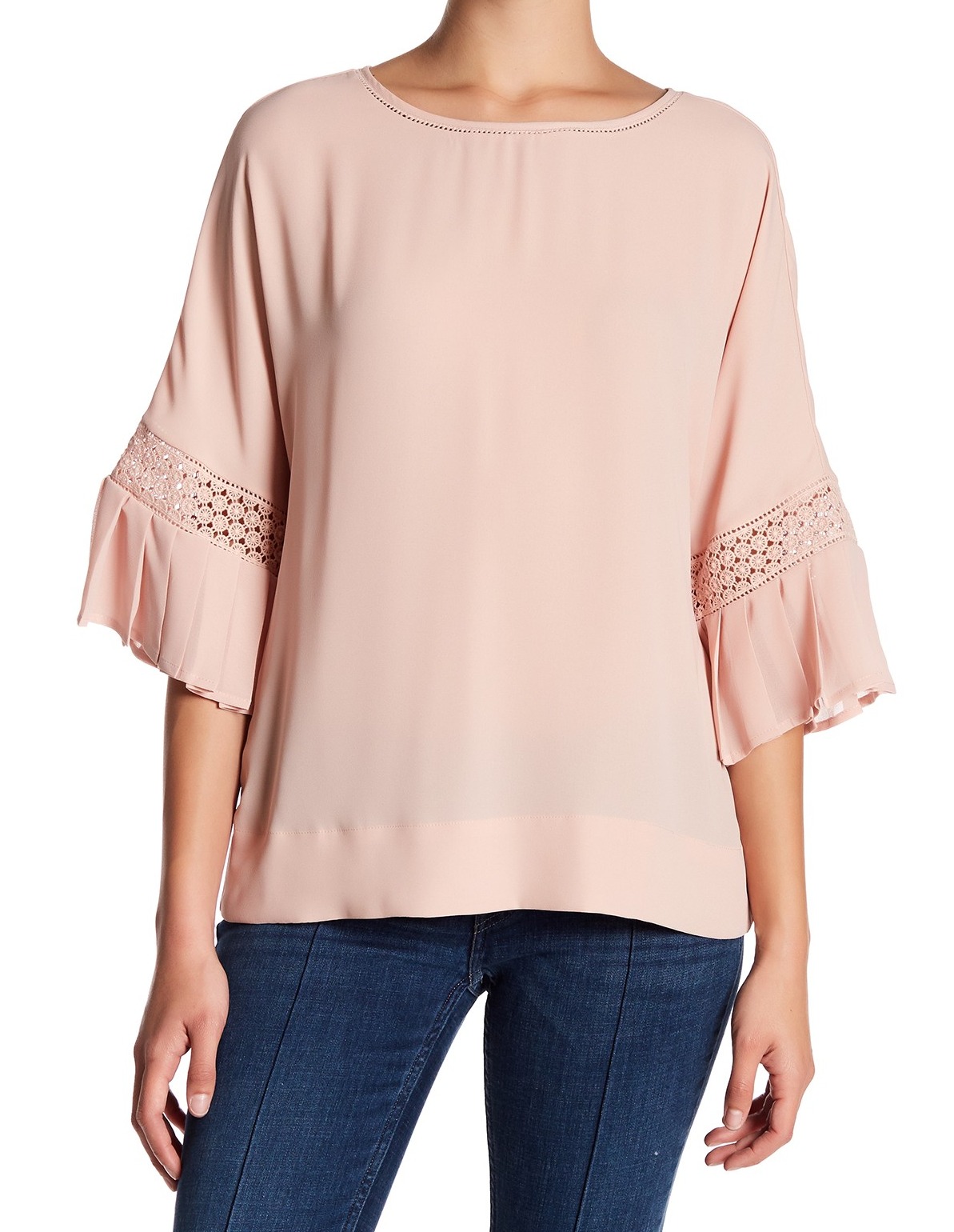 pink bell sleeve shirt