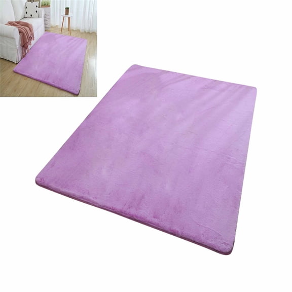 FEOLGEHLY Fluffy Rug Shag Area Rug, Thick Purple Area Rugs for Bedroom, Small Bedside Rug, Soft Fluffy Shag Entryway Throw Rugs for Living Room Bedroom Room Home Decor(24" x 16")