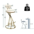 thumbnail image 4 of IVV Velvet Upholstered Bar Stools 2 Pack, Armless Kitchen Island Dining Chairs with Padded Seat & Backrest, Sturdy Metal Base (Gold & Creamy White), 4 of 8