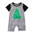 thumbnail image 5 of Penkiiy Matching Family Pajamas Christmas Pajamas for Family Xmas Matching Sets Short Sleeve Shirts and Plaid Shorts Santa Christmas Tree Sleepwear Two-piece Sets Green 12-18 Months, 5 of 5
