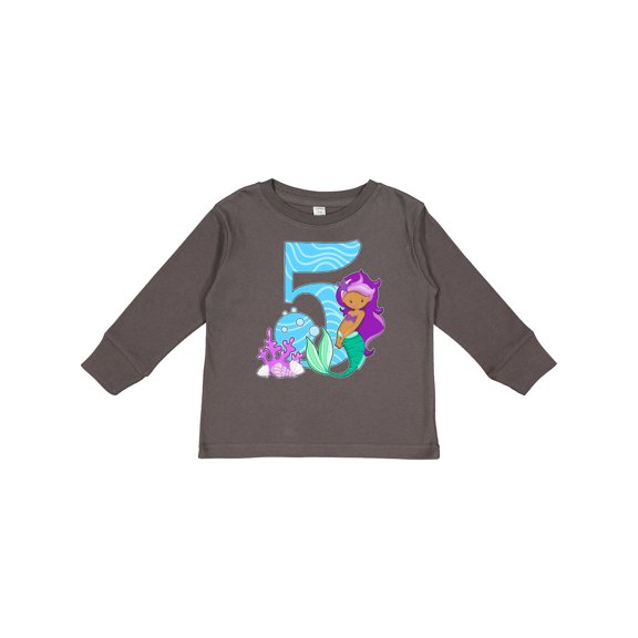 Inktastic Fifth Birthday Mermaid Girls Long Sleeve Toddler T-Shirt