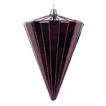 Vickerman 6" Shiny Plum Cone Ornament, 3 per bag.