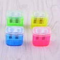 thumbnail image 6 of JMKQLZ 12Pcs 2 Holes Small Manual Pencil Sharpener with Lid, Colored Handheld Dual Hole Pencil Sharpeners Bulk, Pencil Sharpener for Office, , Classroom, 6 of 8