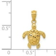 thumbnail image 2 of Pendentif Petite Tortue en Or Jaune 14K Poli & Texturé, 2 of 2